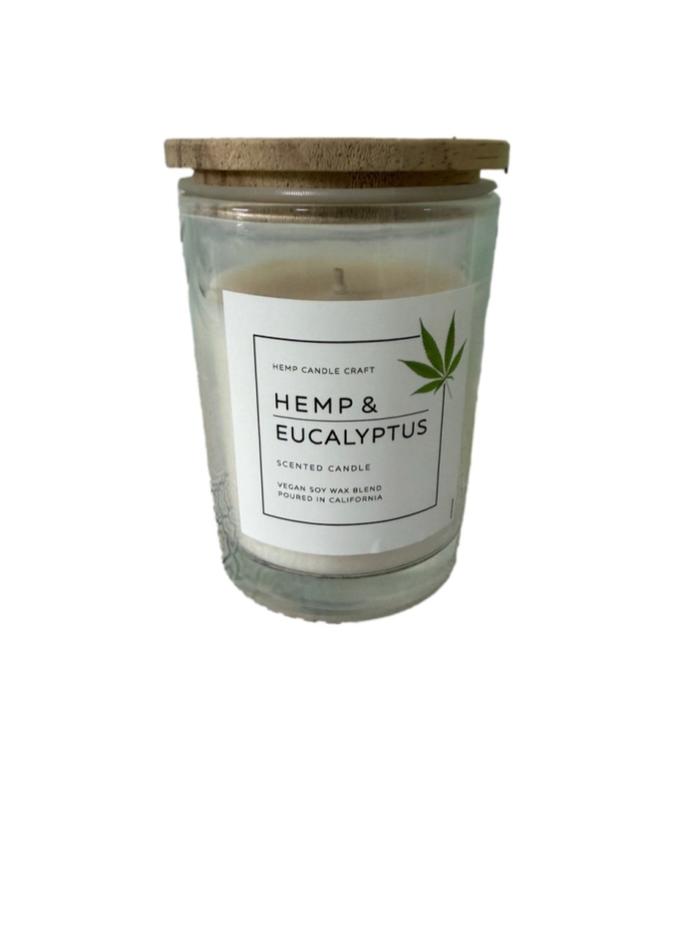 Leoben Company Hemp & Eucalyptus Scented Soy Candle Size 9 oz. 40 hrs.